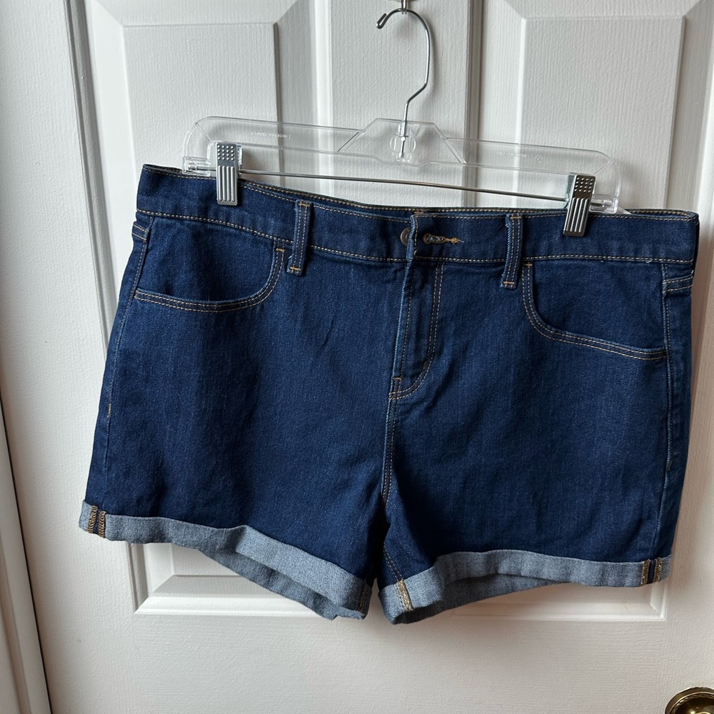 Old Navy Dark Blue Jean Shorts Size 14
